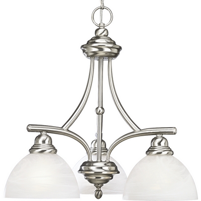 C197-P4086-09 By Progress Lighting-Glendale Collection Brushed Nickel Finish 3-100W Med Chand
