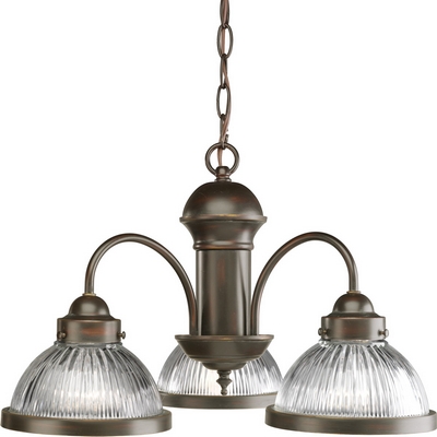 C197-P4094-20 By Progress Lighting-Prismatic Glass Collection Antique Bronze Finish 3-60W Med Chand