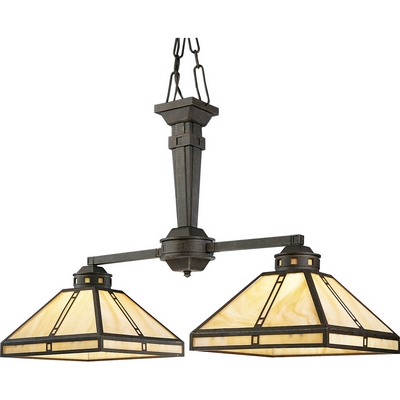 C197-P4100-46 By Progress Lighting-Arts and Crafts Collection Weathered Bronze Finish 2 Lt-100W Med Chand