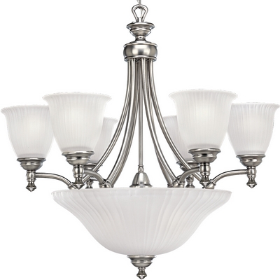 C197-P4116-81 By Progress Lighting-Renovations Collection Antique Nickel Finish 9-100W Med Chand