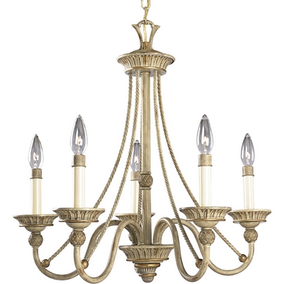 C197-P4120-42 By Progress Lighting-Savannah Collection Seabrook Finish 5-60W Cand Chand