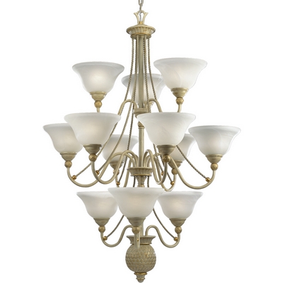 C197-P4122-42 By Progress Lighting-Savannah Collection Seabrook Finish 12-75W Med Chand