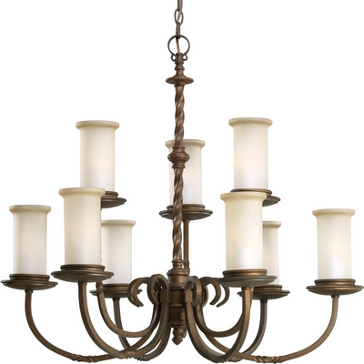 C197-P4179-102 By Progress Lighting-Santiago Collection Roasted Java Finish 9-60w CHANDELIER