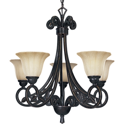C197-P4201-84 By Progress Lighting-Le Jardin Collection Espresso Finish 5-100W Med Chand