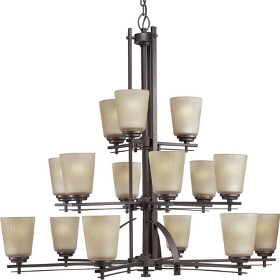 C197-P4245-88 By Progress Lighting-Riverside Collection Heirloom Finish 15-75W Med Chandelier