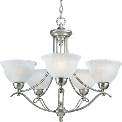 C197-P4275-09EBWB By Progress Lighting-Avalon Collection Brushed Nickel Finish 5 Lt. Bwb Chandelier