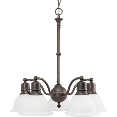C197-P4281-20 By Progress Lighting-Madison Collection Antique Bronze Finish 5-100W Chandelier