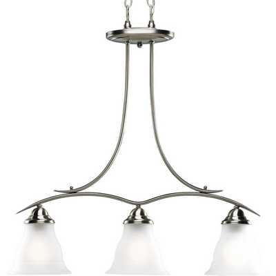 C197-P4325-09 By Progress Lighting-Trinity Collection Brushed Nickel Finish 3-100 Chandelier 