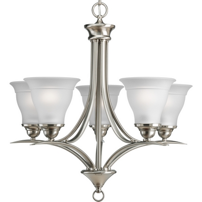 C197-P4328-09 By Progress Lighting-Trinity Collection Brushed Nickel Finish 5-100W Chandelier 