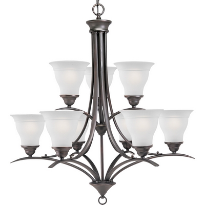 C197-P4329-20 By Progress Lighting-Trinity Collection Antique Bronze Finish 9-100W Chandelier 