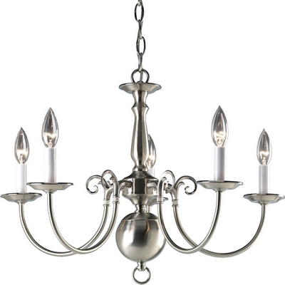 C197-P4346-09 By Progress Lighting-Americana Collection Brushed Nickel Finish 5-60W Cand Chand
