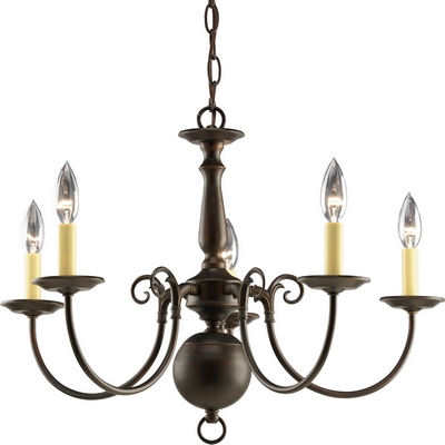 C197-P4346-20 By Progress Lighting-Americana Collection Antique Bronze Finish 5-60W Cand Chand