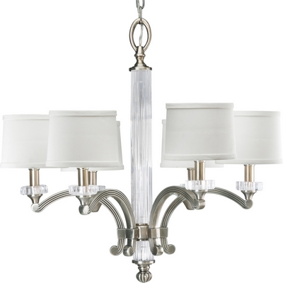 C197-P4501-101 By Progress Lighting-Roxbury Collection Classic Silver Finish 6-60 Chandelier