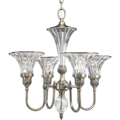 C197-P4505-101 By Progress Lighting-Roxbury Collection Classic Silver Finish 4-60 Chandelier