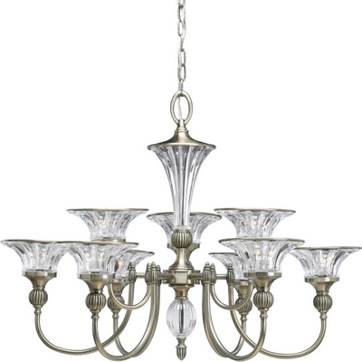 C197-P4507-101 By Progress Lighting-Roxbury Collection Classic Silver Finish 9-60 Chandelier