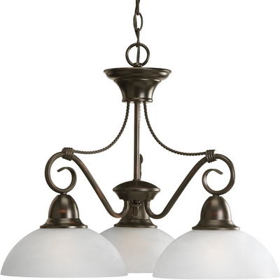 C197-P4579-20 By Progress Lighting-Pavilion Collection Antique Bronze Finish 3-100W Med Down Light Chandelier