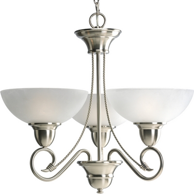 C197-P4580-09 By Progress Lighting-Pavilion Collection Brushed Nickel Finish 3-100W Med Chandelier