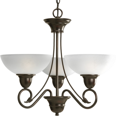 C197-P4580-20 By Progress Lighting-Pavilion Collection Antique Bronze Finish 3-100W Med Chandelier