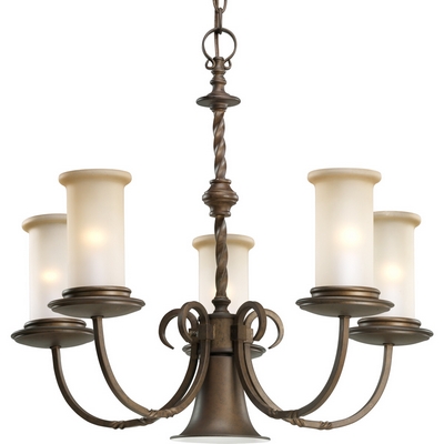 C197-P4587-102 By Progress Lighting-Santiago Collection Roasted Java Finish 5-60W Chandelier