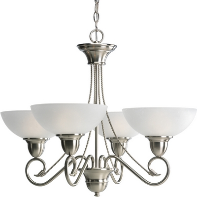 C197-P4592-09 By Progress Lighting-Pavilion Collection Brushed Nickel Finish 4-100W Med Chandelier