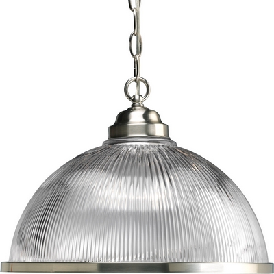 C197-P5103-09 By Progress Lighting-Prismatic Glass Collection Brushed Nickel Finish 1-150W Med Penda