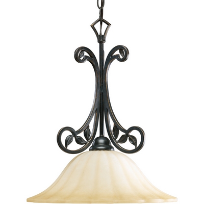 C197-P5122-84 By Progress Lighting-Le Jardin Collection Espresso Finish 1-100W Pendant