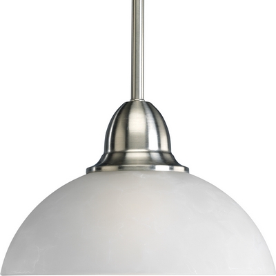 C197-P5125-09 By Progress Lighting-Pavilion Collection Brushed Nickel Finish 1-100W Med Mini Pendant Stem Mt