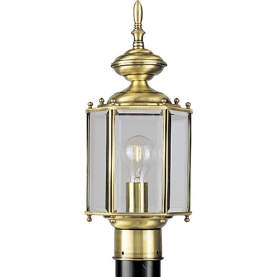 C197-P5430-10 By Progress Lighting-BrassGUARD Lantern Collection Polished Brass Finish 1-100W Med Post