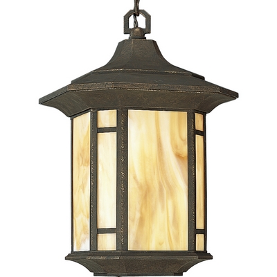C197-P5528-46 By Progress Lighting-Arts and Crafts Collection Weathered Bronze Finish 1 Lt-150W Med Ch Hu