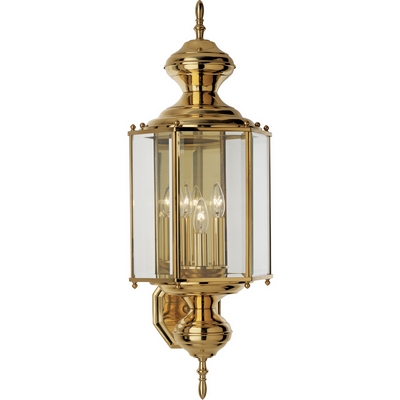 C197-P5730-10 By Progress Lighting-BrassGUARD Lantern Collection Polished Brass Finish 3-60W Cand Wall