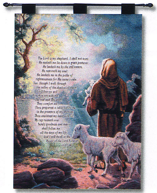 D155-1070-36*26 The Lord is My Shepherd Tapestries: Tapestry gallery - Over 1500 tapestries and tapestry decorating accessories - Finest quality - Wide selection - Competitive prices - Source for who