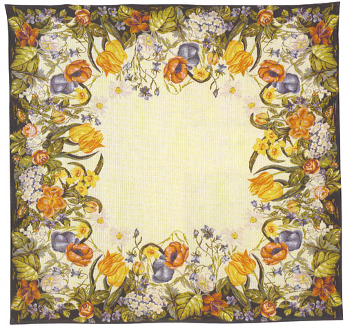 D155-1214-58*58 Throw Flowers- 9485/10 Tapestries: Tapestry gallery - Over 1500 tapestries and tapestry decorating accessories - Finest quality - Wide selection - Competitive prices - Source for whol
