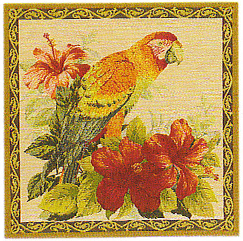 D155-1266-18*18 Parrot (1400) Tapestries: Tapestry gallery - Over 1500 tapestries and tapestry decorating accessories - Finest quality - Wide selection - Competitive prices - Source for wholesale tap