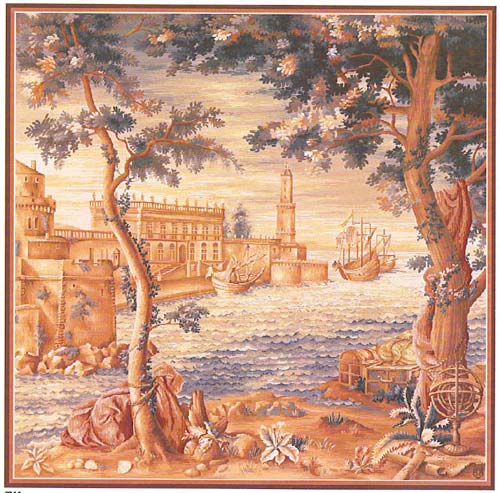 D155-1329-58*58 Oriental Harbour 9122 Tapestries: Tapestry gallery - Over 1500 tapestries and tapestry decorating accessories - Finest quality - Wide selection - Competitive prices - Source for whole