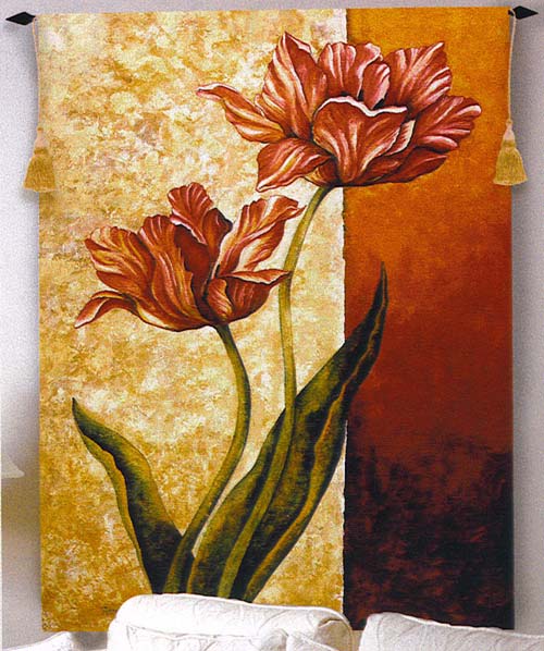 D155-1398-53*35 Kensington Tulip Tapestries: Tapestry gallery - Over 1500 tapestries and tapestry decorating accessories - Finest quality - Wide selection - Competitive prices - Source for wholesale 
