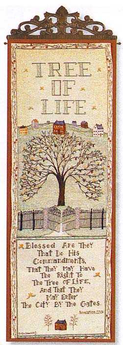 D155-1409-36*13 Tree of Life Commandment (Bell Pull) Tapestries: Tapestry gallery - Over 1500 tapestries and tapestry decorating accessories - Finest quality - Wide selection - Competitive prices - S