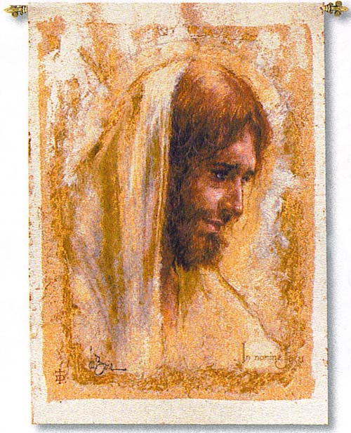 D155-1420-36*26 Portrait of Jesus Tapestries: Tapestry gallery - Over 1500 tapestries and tapestry decorating accessories - Finest quality - Wide selection - Competitive prices - Source for wholesale