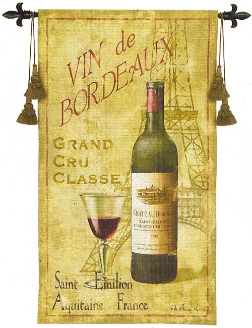 D155-1530-53*33 Sant Emilion Tapestries: Tapestry gallery - Over 1500 tapestries and tapestry decorating accessories - Finest quality - Wide selection - Competitive prices - Source for wholesale tape