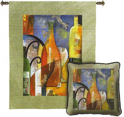 D155-1537-53*39 Vino Tapestries: Tapestry gallery - Over 1500 tapestries and tapestry decorating accessories - Finest quality - Wide selection - Competitive prices - Source for wholesale tapestry 