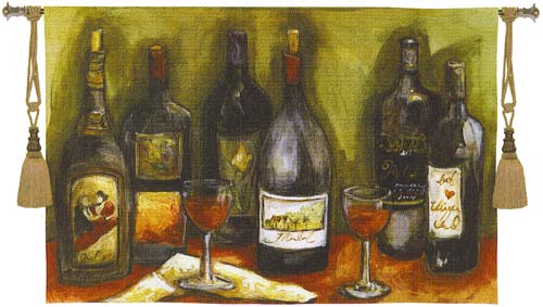 D155-1539-35*53 Wine Still Life Tapestries: Tapestry gallery - Over 1500 tapestries and tapestry decorating accessories - Finest quality - Wide selection - Competitive prices - Source for wholesale t