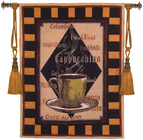 D155-1556-45*35 Cappuccino Time I Tapestries: Tapestry gallery - Over 1500 tapestries and tapestry decorating accessories - Finest quality - Wide selection - Competitive prices - Source for wholesale