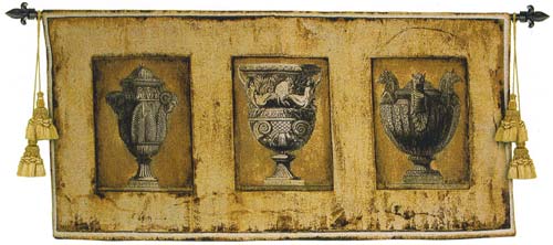 D155-1562-26*53 Vases Romaines II Tapestries: Tapestry gallery - Over 1500 tapestries and tapestry decorating accessories - Finest quality - Wide selection - Competitive prices - Source for wholesale