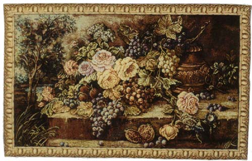 D155-158-25*43 Bouquet with Grapes Tapestries: Tapestry gallery - Over 1500 tapestries and tapestry decorating accessories - Finest quality - Wide selection - Competitive prices - Source for wholesal