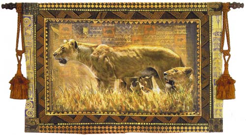 D155-1584-38*53 Protecting Her Cubs Tapestries: Tapestry gallery - Over 1500 tapestries and tapestry decorating accessories - Finest quality - Wide selection - Competitive prices - Source for wholesa