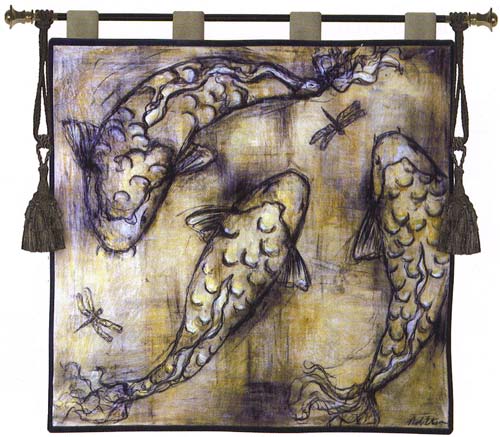 D155-1593-53*53 Koi Circle Tapestries: Tapestry gallery - Over 1500 tapestries and tapestry decorating accessories - Finest quality - Wide selection - Competitive prices - Source for wholesale tapest