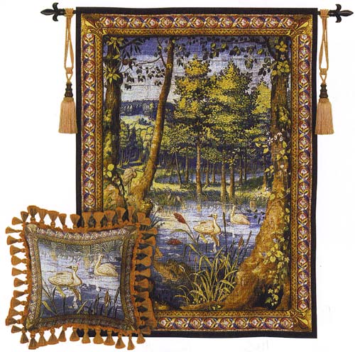 D155-1603-76*53 Verdure with Animals Tapestries: Tapestry gallery - Over 1500 tapestries and tapestry decorating accessories - Finest quality - Wide selection - Competitive prices - Source for wholes