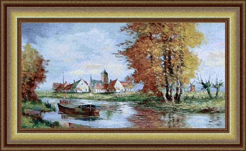 D155-1661-38*64 Riverside (Flemish Village) Tapestries: Tapestry gallery - Over 1500 tapestries and tapestry decorating accessories - Finest quality - Wide selection - Competitive prices - Source for