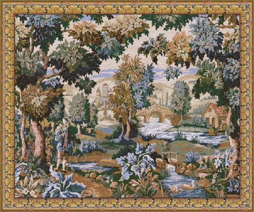 D155-1704-38*45 Paysage Flamand Moulin Tapestries: Tapestry gallery - Over 1500 tapestries and tapestry decorating accessories - Finest quality - Wide selection - Competitive prices - Source for whol