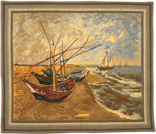 D155-1717-31*38 Van Gogh "Bateaux Tapestries: Tapestry gallery - Over 1500 tapestries and tapestry decorating accessories - Finest quality - Wide selection - Competitive prices - Source for wholesal