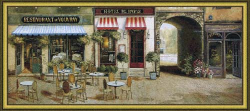 D155-1753-31*71 Paris Terrasse Tapestries: Tapestry gallery - Over 1500 tapestries and tapestry decorating accessories - Finest quality - Wide selection - Competitive prices - Source for wholesale ta